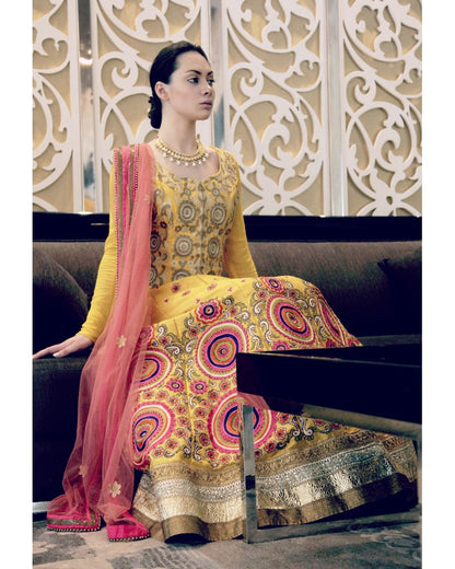 Yellow Heavy Anarkali Set