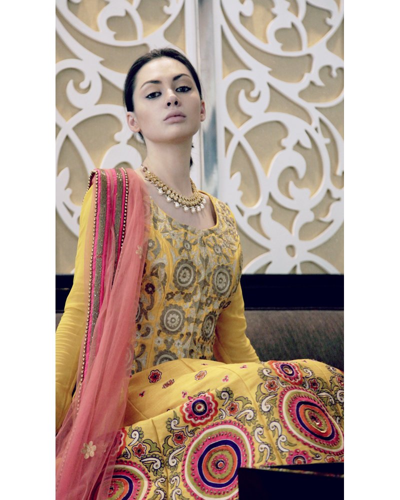 Yellow Heavy Anarkali Set