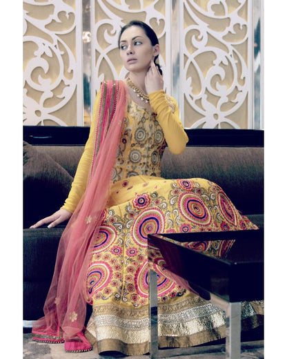 Yellow Heavy Anarkali Set