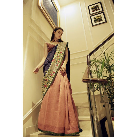 Onion Pink &amp; Blue Sari