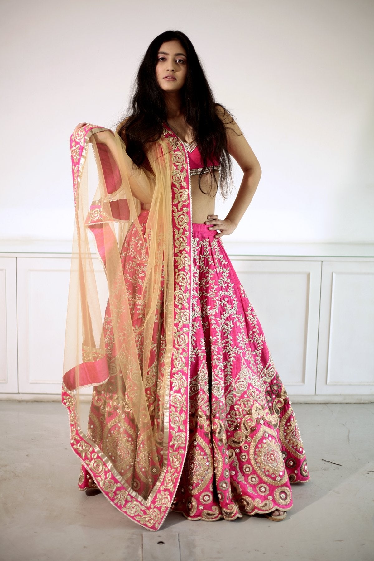 Bright Pink Bridal Lehenga