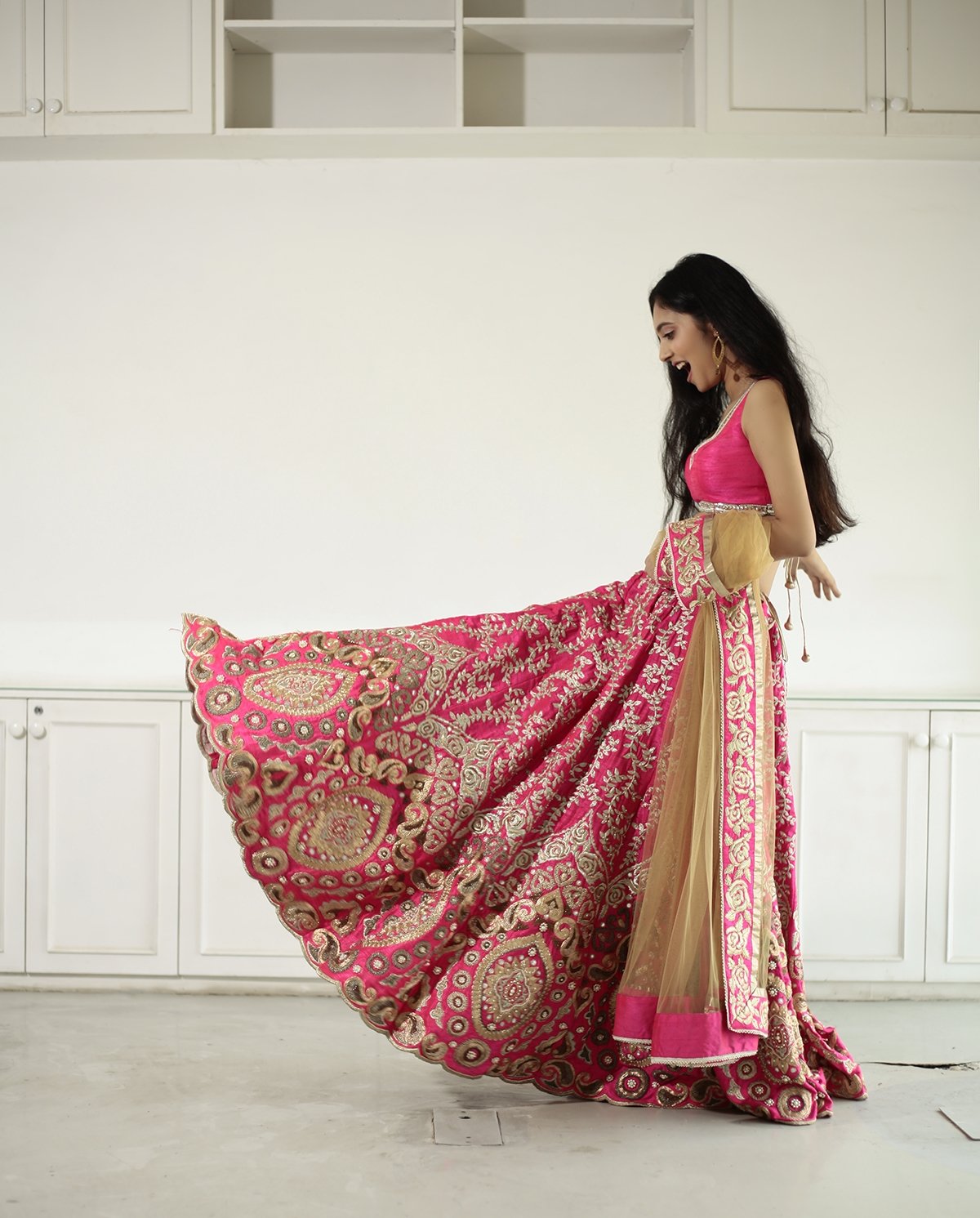 Bright Pink Bridal Lehenga