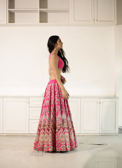 Bright Pink Bridal Lehenga