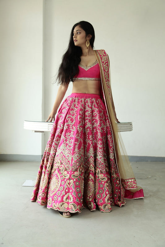 Bright Pink Bridal Lehenga