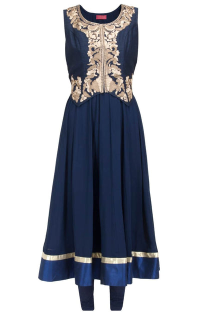 navy blue anarkali set