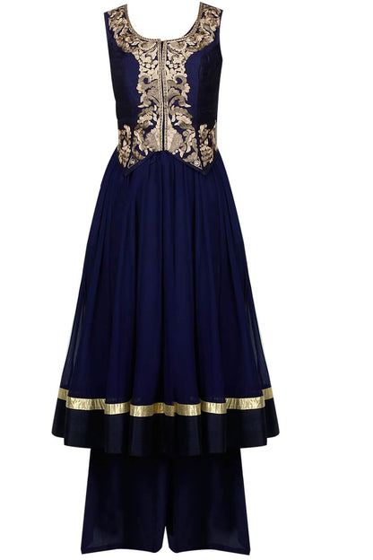 navy blue anarkali set