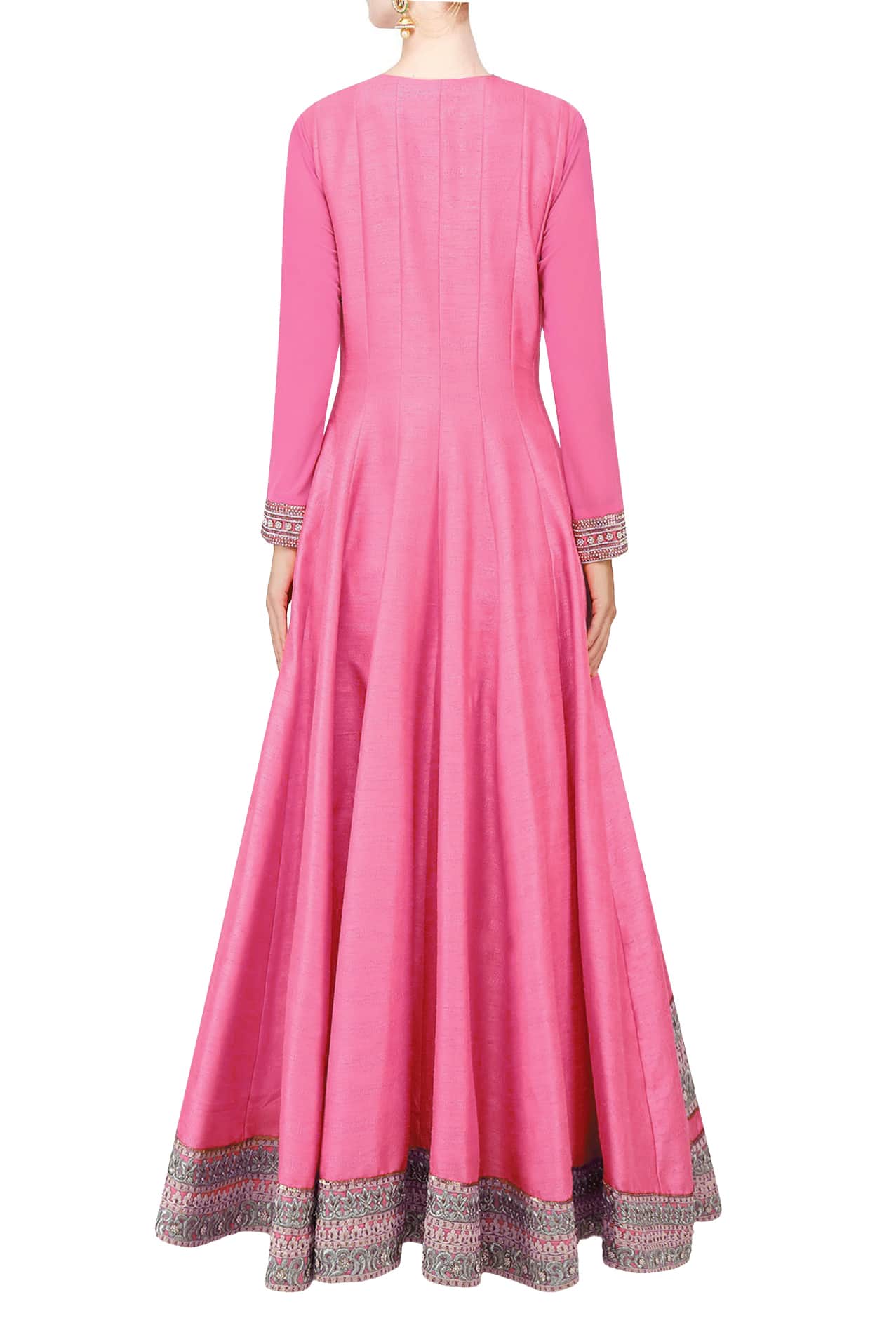 Bright Pink flared anarkali set