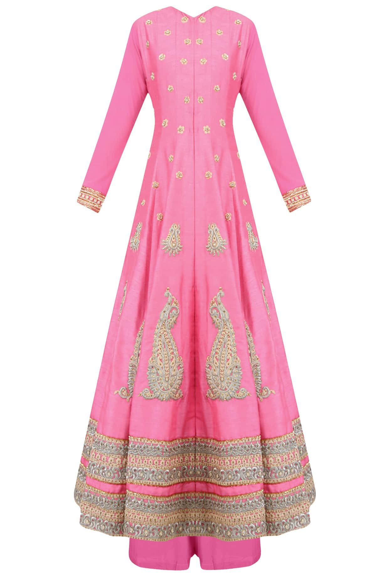 Bright Pink flared anarkali set