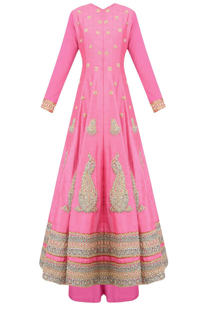 Bright Pink flared anarkali set