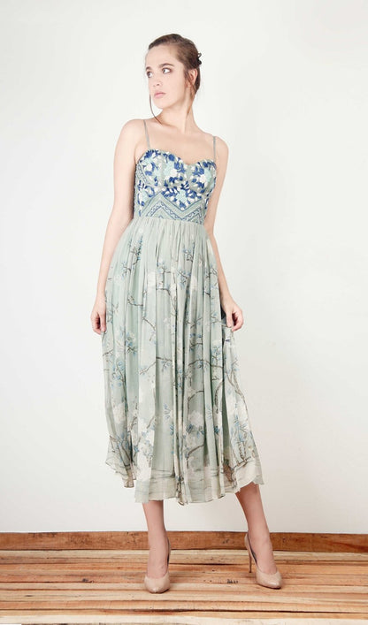 Sap green vintage maxi summer dress