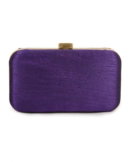 Purple gota patti embroidered clutch bag