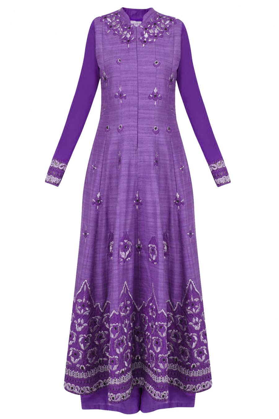 Purple long anarkali set