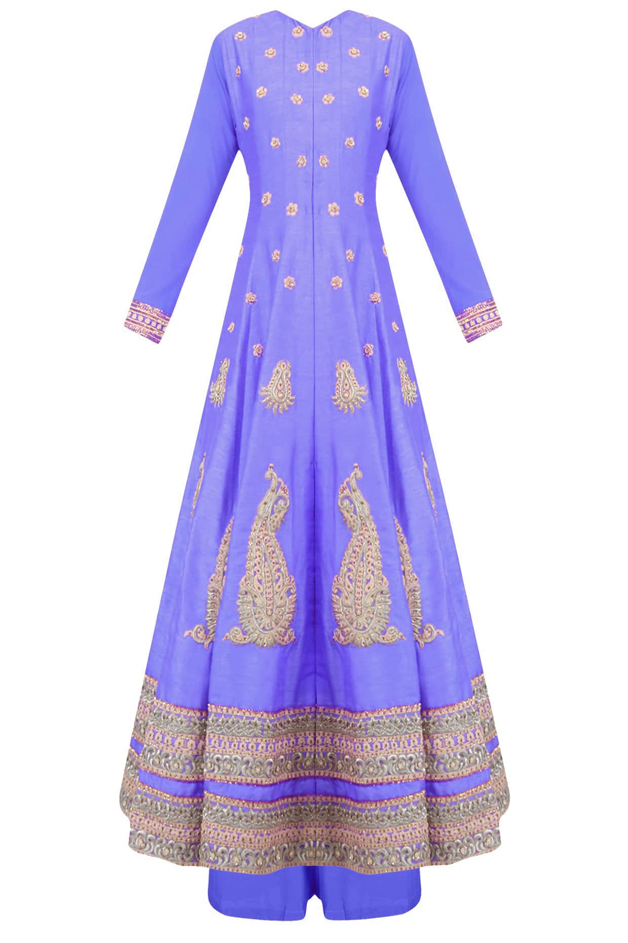 Bright purple flared anarkali set