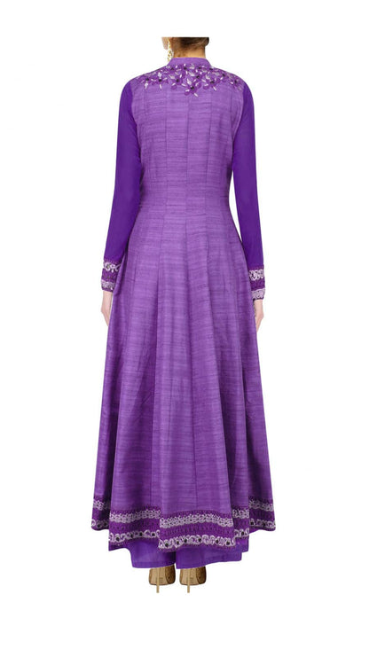 Purple long anarkali set