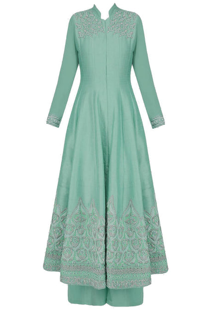 Sea green anarkali set