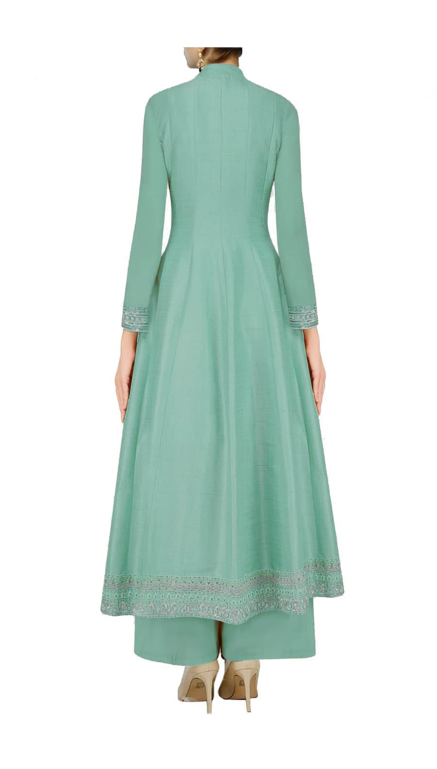 Sea green anarkali set