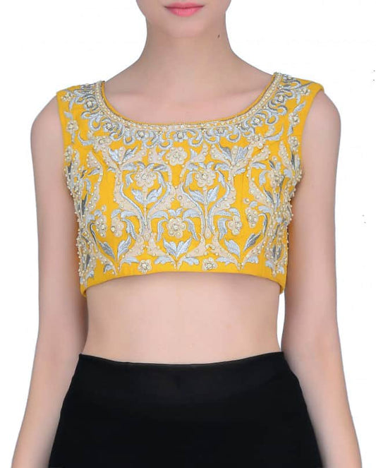 Chrome Yellow Embroidered Blouse