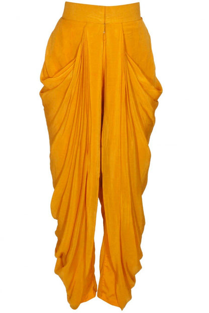 Chrome Yellow Pop Peplum Jacket & Dhoti Pants