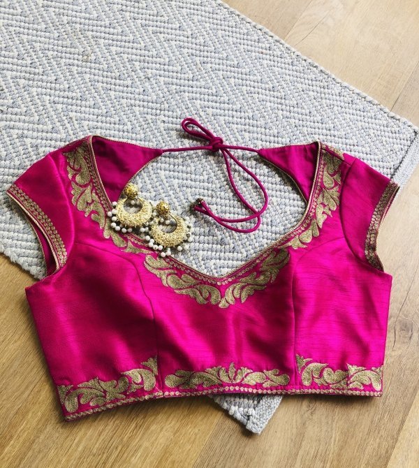 Pink Silk Embroidered blouse
