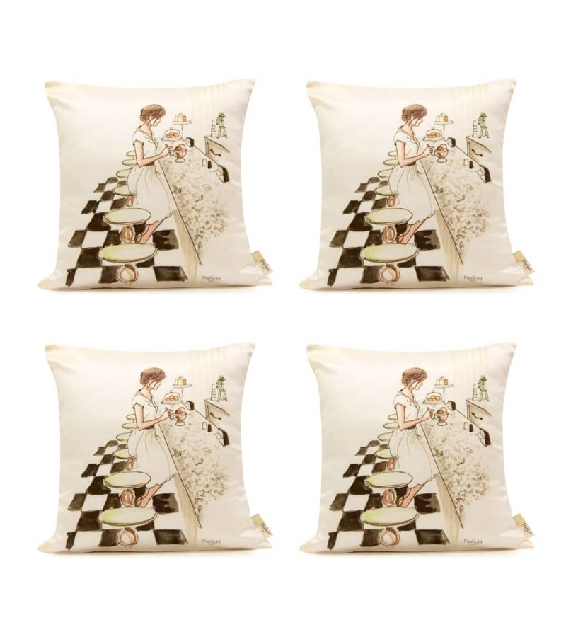 Morning Breakfast Cushion Cover Set of 4