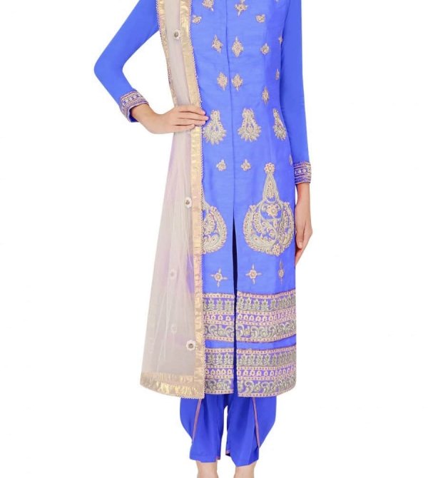 blue lilac kurta with dhoti pants set