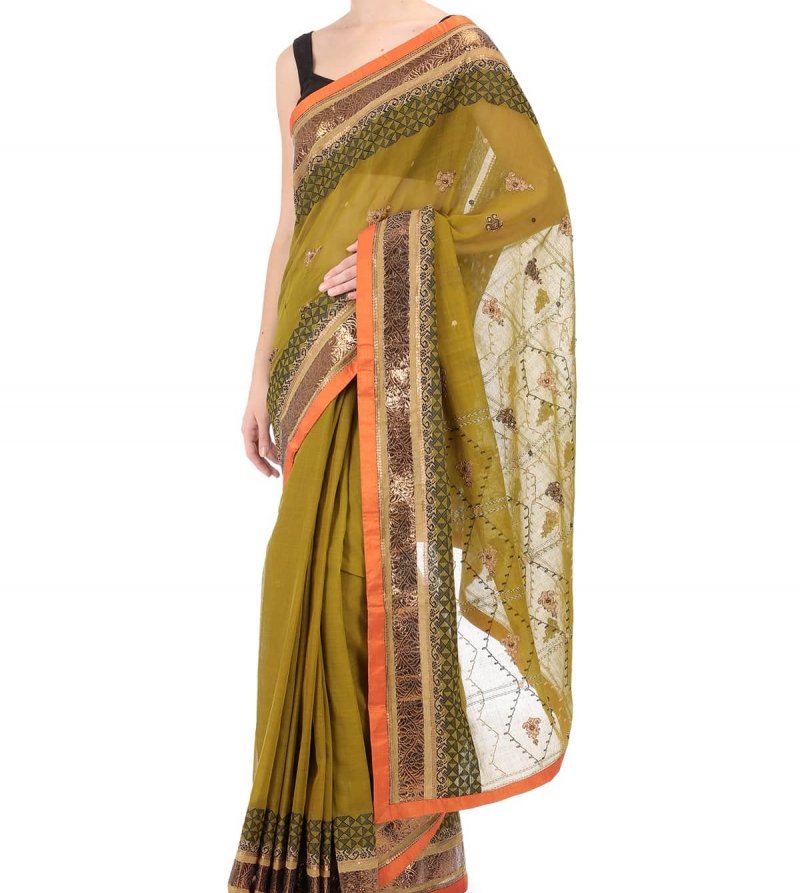 Handwoven Cotton Silk Sari wit Blouse