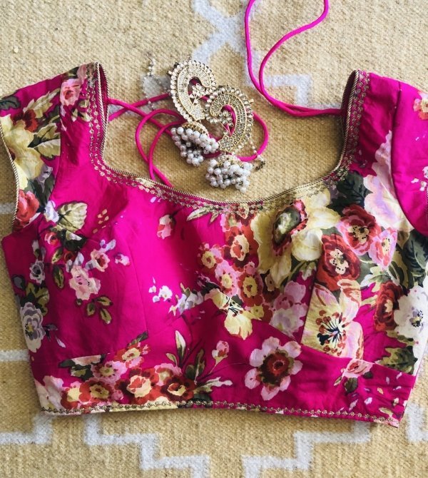 Rani pink floral blouse