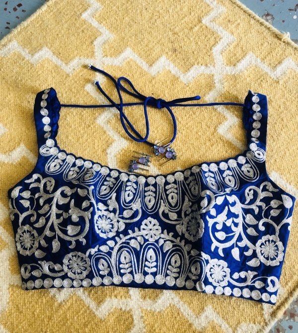 Royal Blue embroidered blouse