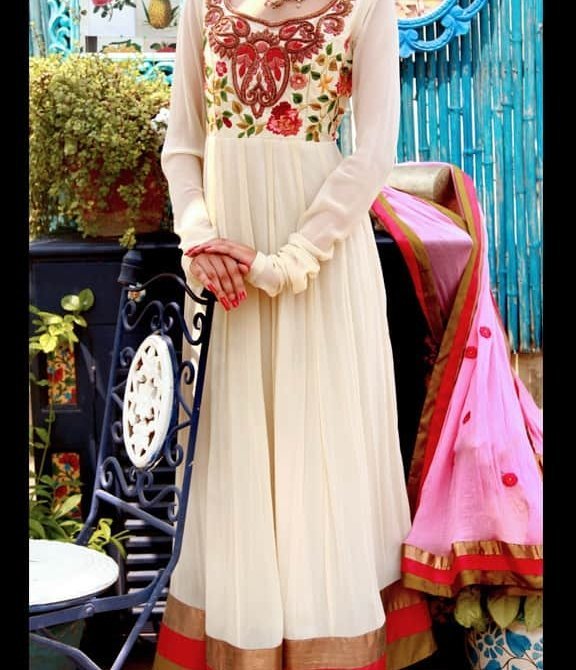 Ivory Queensbury Embroidered Anarkali Set
