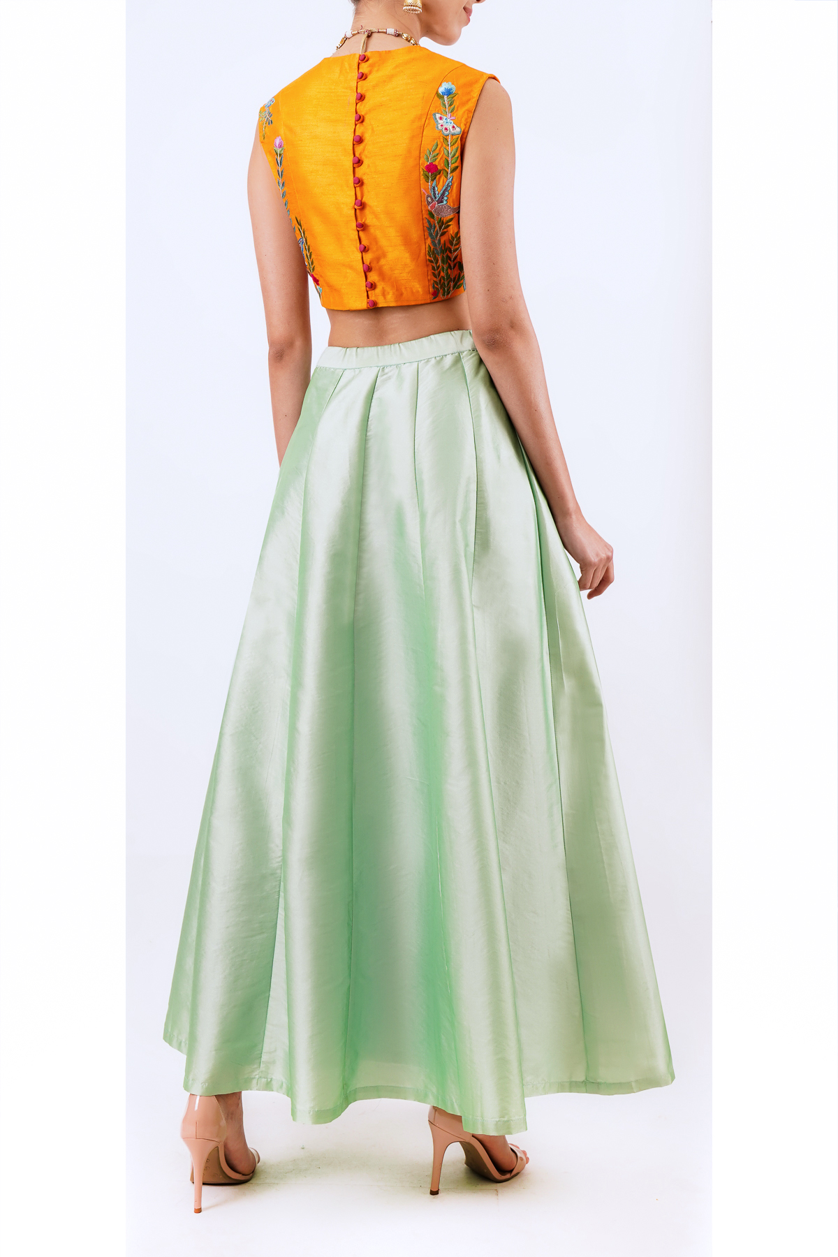 Buy Dark Green Skirts  Ghagras for Women by DE MOZA Online  Ajiocom